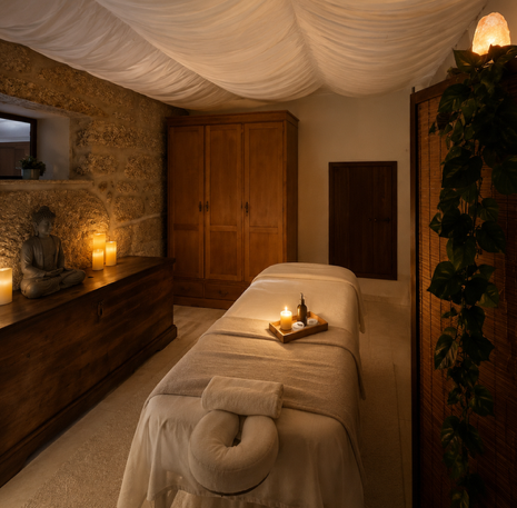 Massage treatment room in Bouro, near Braga
